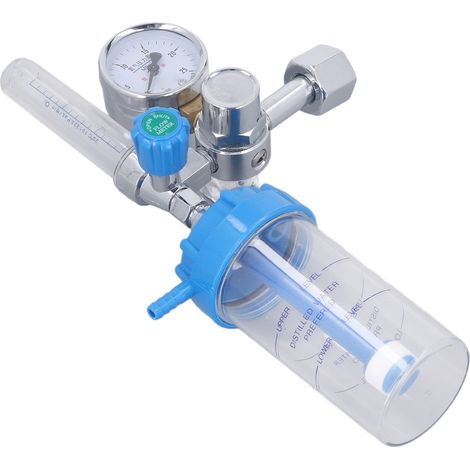 Manomètre à flotteur pour débit d'oxygène avec régulateur et raccord BSP 5/8" (1/5)
