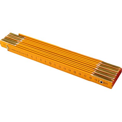 Règle pliante en bois - 2 m - Jaune - Précision élevée - Durable et écologique (1/5)