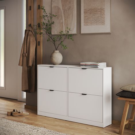 Zapatera abatible Gizmo, Blanco, 115 x 77.6 cm con 2x2 compartimentos, Vicco (1/5)