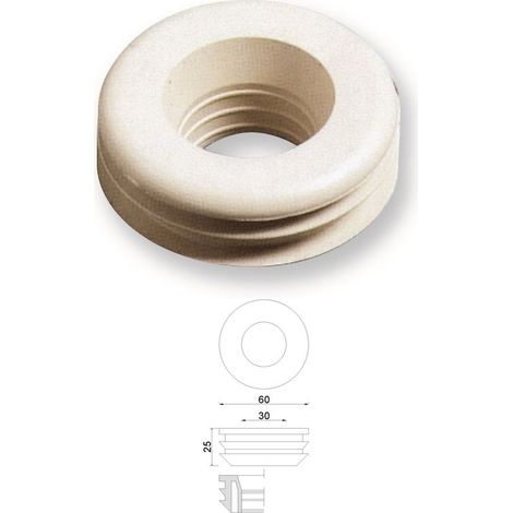 Morsetto gomma bianca per vasi foro mm.60, canotti mm.30 137200GB