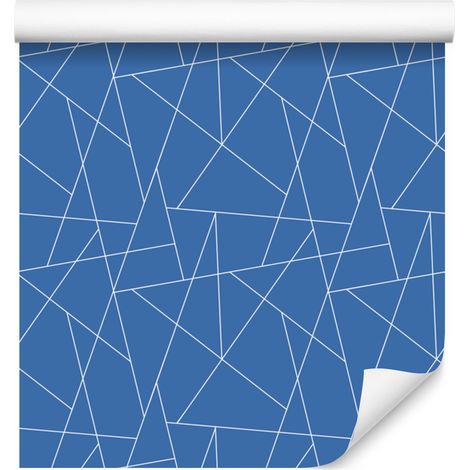 Carta da parati con motivo geometrico blu, forme delicate 50x1000 cm (1/5)