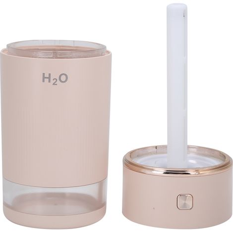 Humidificateur USB Portable avec Veilleuse pour Chambre, Bureau et Voiture, 240ML, Rose