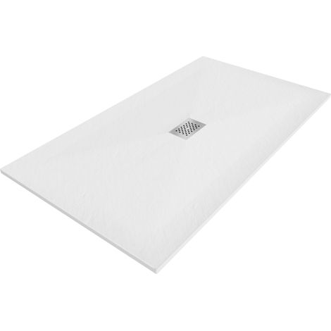 Mexen Hugo Duschwanne rechteckig SMC 150 x 100 cm, weiß, Inox-Abdeckung - 42101015-X (1/5)