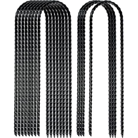 Clous en forme de U pour bâches de paillage – Lot de 12 clous galvanisés de 10 cm × 2 mm, fixation robuste et durable (1/5)