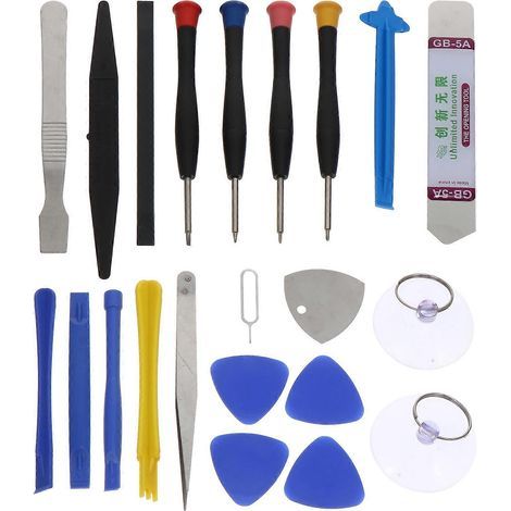 Kit de 22 outils de réparation d'écran pour téléphones portables et tablettes (1 jeu d'outils d'ouverture et de levier).-3X3X0.2CM (1/3)