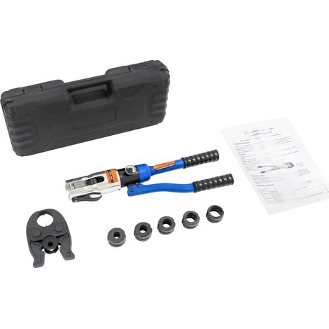 Outil de sertissage hydraulique, tête rotative à 360°, compatible avec les matrices en V, Bleu (1/2)