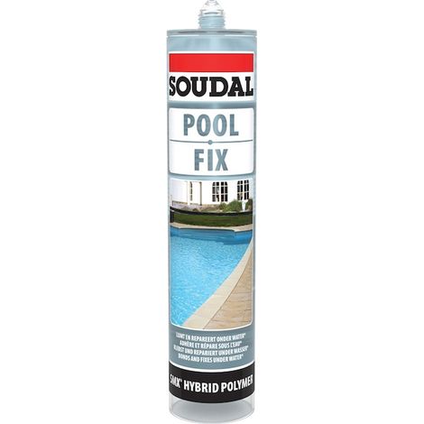 Mastic polymère POOL FIX - 290 ml - translucide - SOUDAL (1/5)