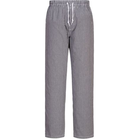 Pantalón de chef Bromley con cintura elástica Regular C079 M Cuadro Ajedrez Negro/Blanco
