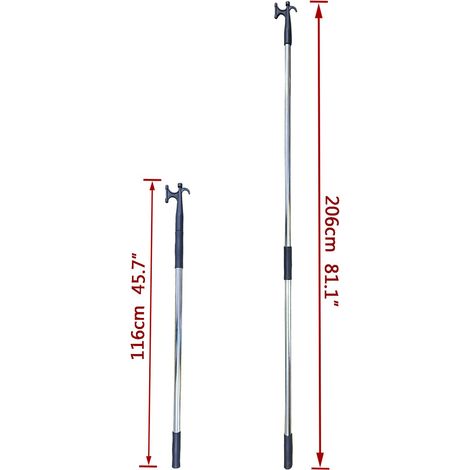 Yacht hooks, telescopic boat pegs made of aluminum alloy, fishing boat pegs, boat ropes, rescue poles, hardware accessories