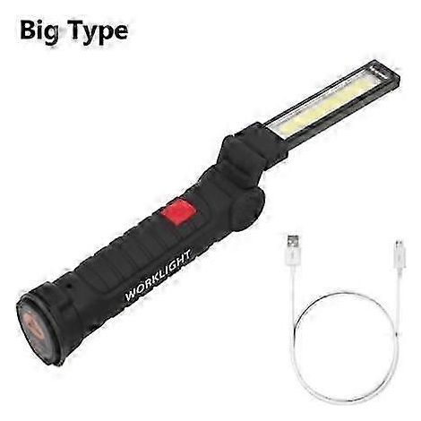 Lampe torche LED COB portable rechargeable USB, 5 modes, lampe de travail pour voiture, crochet de suspension magnétique, idéale pour les réparations et le camping. (1/5)