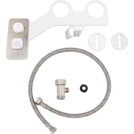 Lunette de WC bidet fine, attache non électrique, double buse autonettoyante, lavage intime et postérieur, raccord 7/8 pouce (1/5)