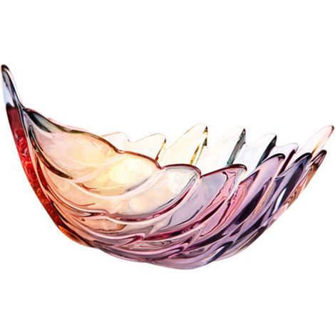 Plat à fruits en verre transparent de grande-Couleur émaillée