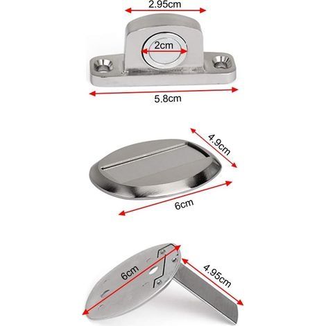 Starker magnetischer Türstopper aus Metall, robuster Türstopper mit 3M-Klebeschrauben, verdeckte Bodenmontage, 2 Stück (1/4)