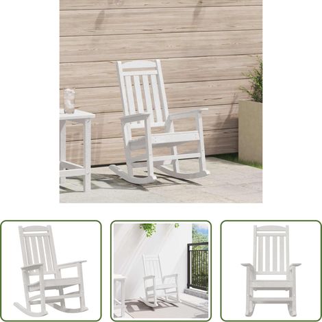 Schaukelstuhl - Schaukelstuhl für den Garten Weiß 92 x 70 x 108cm HDPE (1/5)