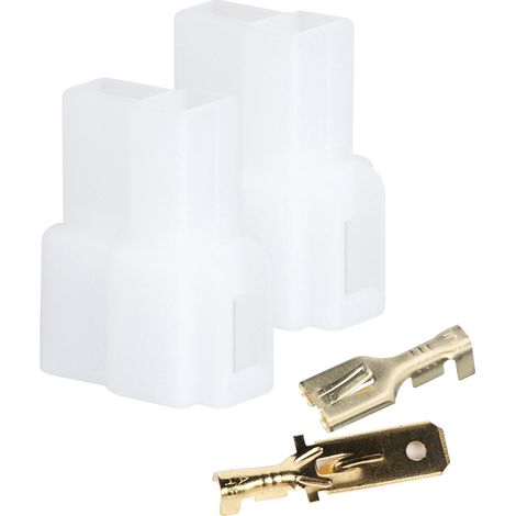 Connecteur plat 2 broches pour autoradio Kenwood, câble adaptateur stéréo, fiche mâle, kit de remplacement, accessoire de connexion électrique, compatible KDC, 1 paire. (1/5)