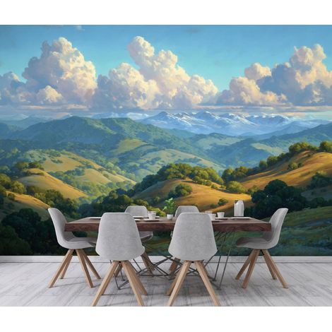 Fototapete Landschaft Berge, für Wohnzimmer und Schlafzimmer, 150 x 105 cm – Komplettset inkl. Kleister & Anleitung (1/5)