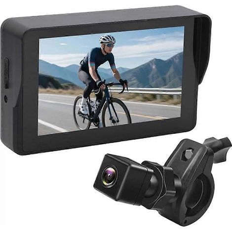 Rétroviseur de vélo 1080p, caméra de recul avec écran 5 pouces, batterie 10 000 mAh, caméra de guidon pour vélo électrique (1/5)