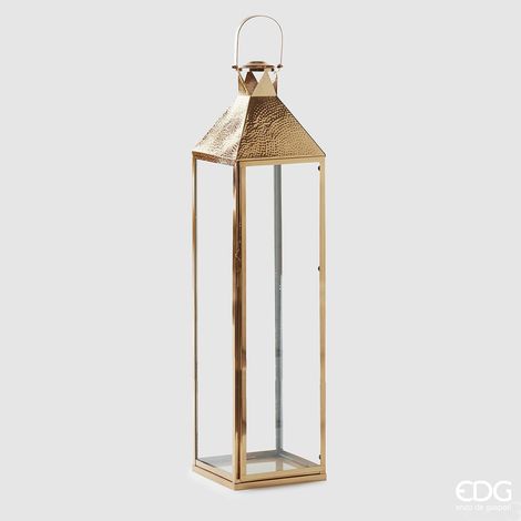EDG Lanterna Quadrata In Metallo Martellato Oro H 122 (1/3)