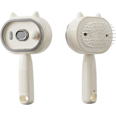 Brosse Lissante Céramique avec Brume Hydratante Intégrée(Beige) Brume fine hydratante, réduction des frisottis, cheveux brillants, technologie vapeur douce, soin profond (1/5)