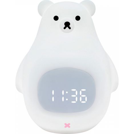 Réveil enfant blanc jour/nuit avec veilleuse LED - Réveil intelligent - Réveil éducatif et lumineux - Rechargeable - Apprentissage du sommeil - Garçons et s (1/5)