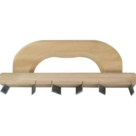 Chemin de fer denté 25 x 7 cm – Poignée bois - 6 lames en acier carbone – Outil de maçonnerie pour dressage et finition des enduits (1/3)