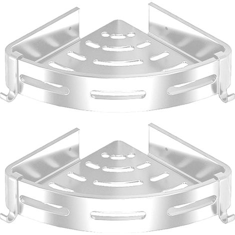 Étagère triangulaire sans perçage pour meuble-lavabo mural de salle de bain (1/5)