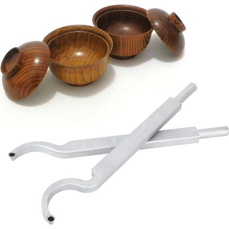 Outil de creusage portatif jetable (lot de 2) pour tour à bois, outil de tournage sur bois pleine grandeur, outil courbe pour creuser (1/5)
