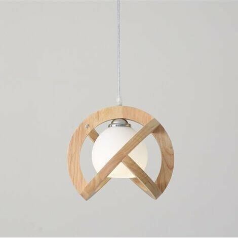 Lampadario a sospensione industriale vintage - Lampadario a sospensione vintage in legno E27 Lampadario a sospensione per ristorante Soggiorno Camera da letto Cucina Bar Corridoio (1/2)