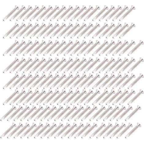 Cross-shaped countersunk head wood screws, 150 pieces, 304 stainless steel, M4.8 x 32 mm replacement screws, ideal for solid fixing. (1/5)