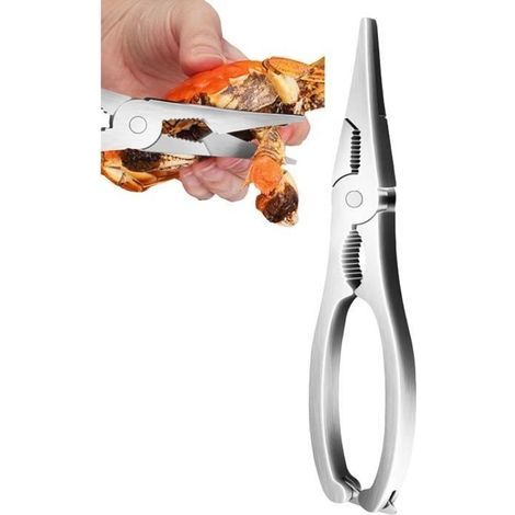 Attrezzi per rompere i granchi in acciaio inossidabile, pinze per gusci di granchio, schiaccianoci per aragoste con manico antiscivolo, schiaccia zampe di frutti di mare versatile, schiaccianoci per n (1/4)