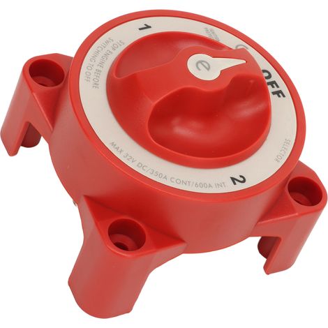 Sélecteur de batterie à bouton rotatif, 3 goujons, 350 A, 32 V, interrupteur de déconnexion de batterie pour véhicules récréatifs, bateaux et automobiles 11001 (3 positions) (1/5)