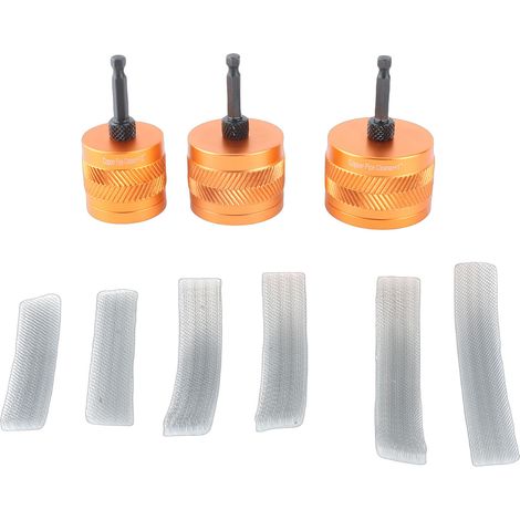 Jeu de 3 Débrosseurs pour Tubes Cuivre 1/2" 3/4" 1" Métal avec Mandrin Hex 1/4" et Brosses Remplaçables pour Dégage Peinture et Outils Plomberie (1/4)