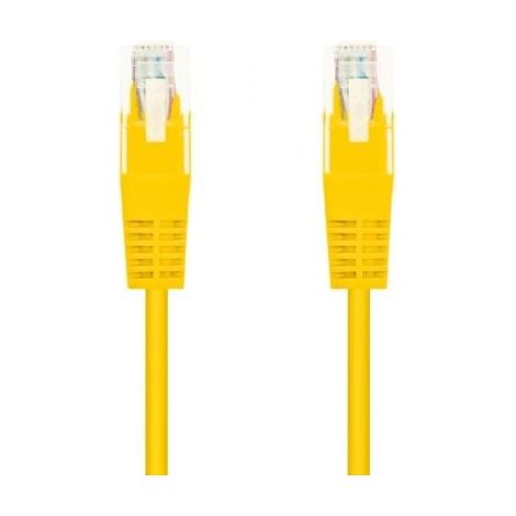 NanoCable 10.20.0401-Y - Câble réseau Ethernet RJ45 Cat.6 UTP AWG24, 100% cuivre, jaune, 1m câble de raccordement, 1m de longueur