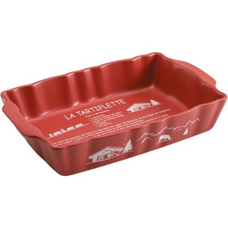 Plat à four rectangulaire VIANAGRES La Tartiflette TABLE ET COOK grès rouge 21 x 12,5 x 5 cm