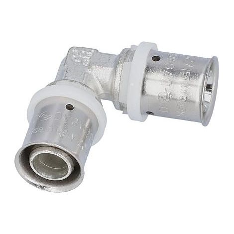 Raccord a sertir pour tube multicouche, coude 90°, etame 26x3 - 26x3mm