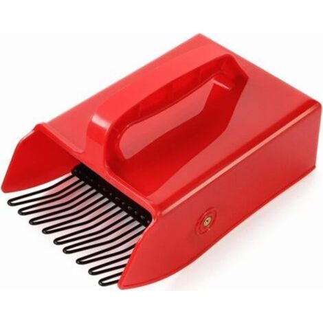 Peigne à Myrtilles - Pelle à baies -Cueilleur à baies en plastique Outils pour la cueillette des framboises, des mûres, des myrtilles et des cassis (rouge) (1/5)