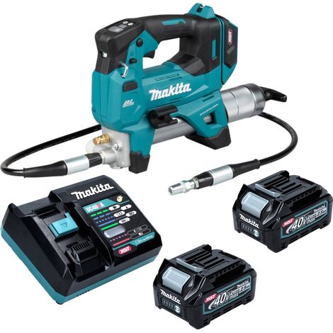 Bomba de grasa a batería Makita GP 001 GD201 40 V máx. 690 bar sin escobillas + 2 baterías de 2,5 Ah + cargador (1/5)