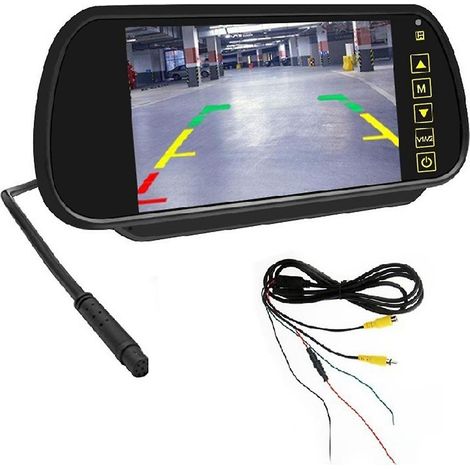 Écran de stationnement de moniteur de rétroviseur LCD de voiture de 7 pouces 2 AV d'entrée d'assistance d'affichage automatique pour l'inversion de vue arrière (1/5)