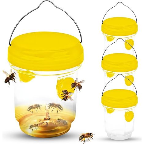 Piege a Guepes Exterieur Piège Frelons Suspendre Attrape Insectes Répulsif Guêpes Plastique Piège Écologique Piege Moustique Mouche (1/4)