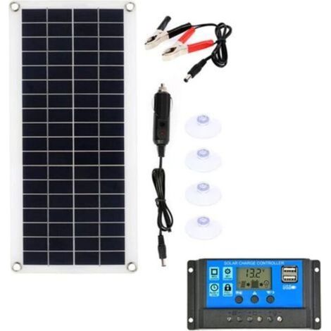 Kit de paneles solares, panel solar flexible, paneles monocristalinos plegables y ligeros de 300 W para uso fuera de la red, para celdas portátiles, cabañas, furgonetas, coches, superficies irregulare (1/4)