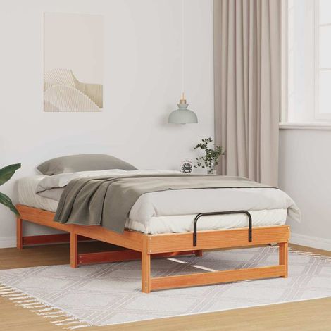 Cadre de lit-Structure de lit Marron 75 x 190 cm Pin massif 781006 (1/5)