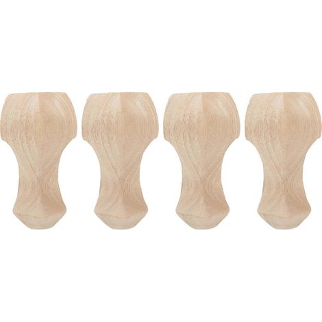 4 pieds de meuble en bois massif sculptés à la main, pour table basse, meuble TV, canapé, 12 x 6 cm (1/4)