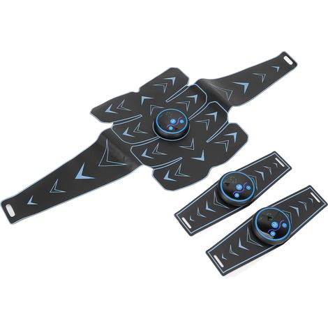 Pack Musculation Abdominale 15 Niveaux Électrostimulation Silicone Souple PU Appareil Massage Ventre Fitness (1/5)