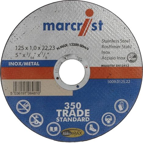 Disque à tronçonner 350 ultra fin pour métal et inox diamètre 125 x 1,0 mm