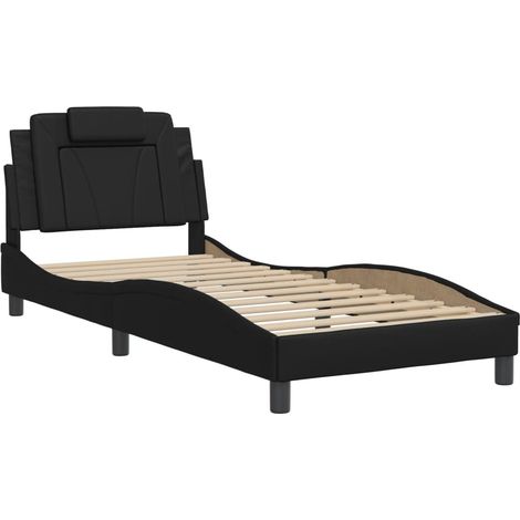 vidaXL Giroletto Viana senza Materasso Nero 90x190 cm in Similpelle (1/4)