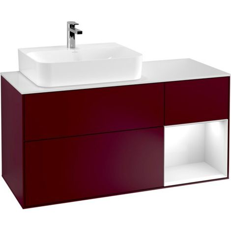 V&B Waschtischunterschrank Wandbeleuchtung Finion 120cm, Pl w m, Reg li glo wh. Lac, Peo m (1/2)