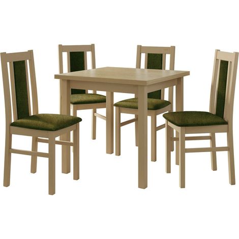 Conjunto de mesas y sillas para comedor Victorville 310, Roble Sonoma, 78x80x80cm, Diámetro: 0, Número de asientos: 4, Estilo: Contemporary