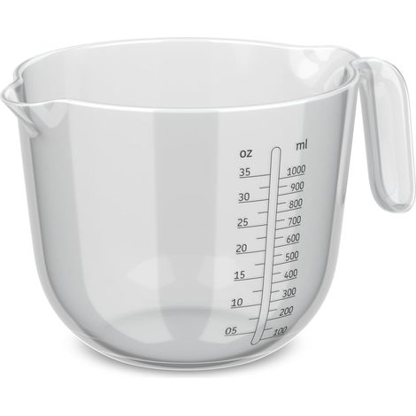 Verre doseur en plastique Chef it Graduation gravée facile à lire Poignée ergonomique Matériau léger 1000 ml Transparent (1/5)
