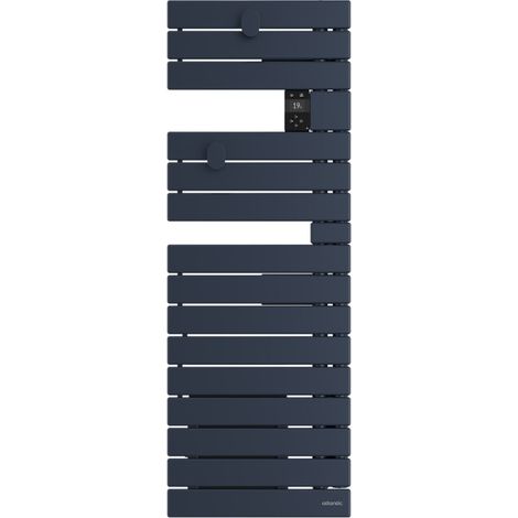 ATLANTIC - Sèche-serviettes connecté Nefertiti étroit mât droite 500W bleu profond - 850642 (1/5)