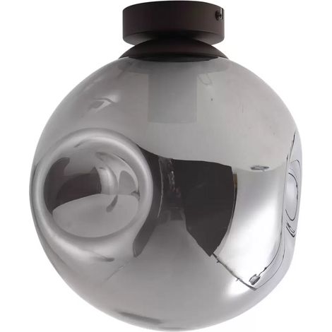 [NEUWERTIG] B-Ware Lindby Deckenlampe Valentina Deckenleuchte Deckenlicht Glas Rauchgrau Rund ø25cm